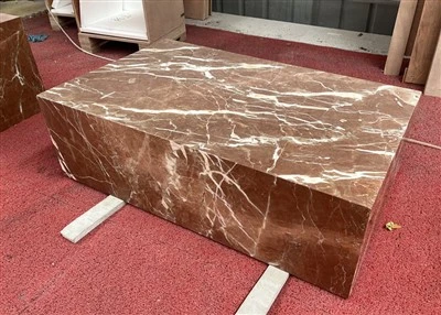 Rosso Alicante Röd Marmor Sockel Soffbord
