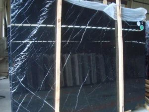 Kinesiska Black Marquina Marmor Plattor, Nero Marquina Marmor Plattor