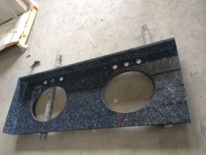 Blå pärla dubbla handfat Vanity Top