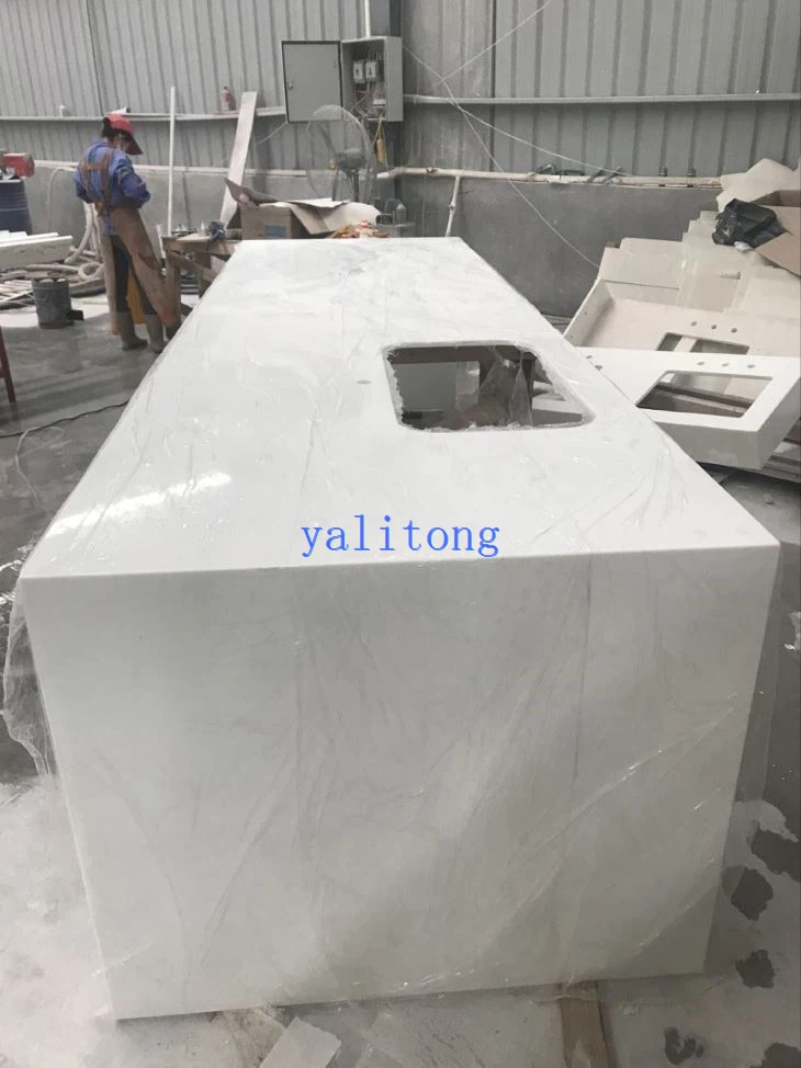 Crystallized Glass Countertop With Waterfall Edge