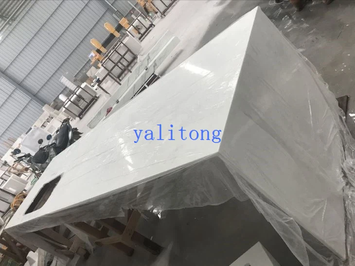 Crystallized Glass Countertop With Waterfall Edge