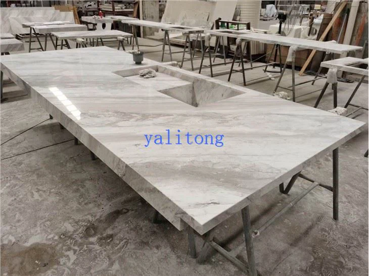 Volakas White Marble Kitchen Countertop